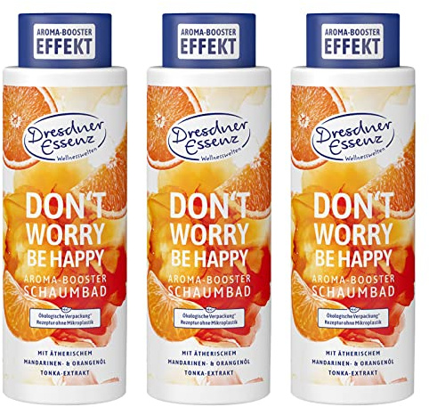 3-pack Dresdenner essens skumbad Don´t Worry, var glad 3 x 500 ml badtillsats vegansk