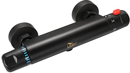 Grifos Ducha, Uten Grifo Ducha Termostatico, Grifo de Ducha de Latón Puro, Termostatos Inteligentes para Bañera y Ducha, Rango de Control de Temperatura (20-50°C), Flujo de Agua Seguro y Cómodo