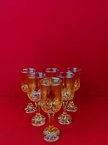 Bavary 6x Wein oder Cognac Vintage Gläser Kristallglas Hochwertig Art Deco Medusa Mäander