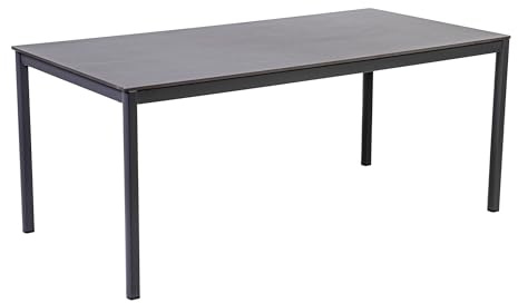 greemotion Esstisch Calgary anthrazit, Esstisch für In- und Outdoor, Edelstahltisch mit Keramiktischplatte, Maße ca. 180 x 90 x 75 cm
