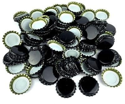 Kronkorken 26mm 100 Stück schwarz Zubehör Bier Brauen Bierflaschen verschließen Hobbybrauer (schwarz, 100)