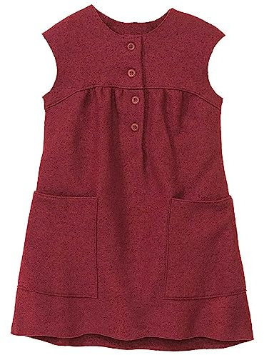 Disana Walk-Kleid, aus leichtem Wollwalk für das ganze Jahr | 100% Bio-Merinowolle GOTS, IVN Best | Baby Kleinkind Kind Mädchen | Made in Germany | Cassis Gr. 74-80