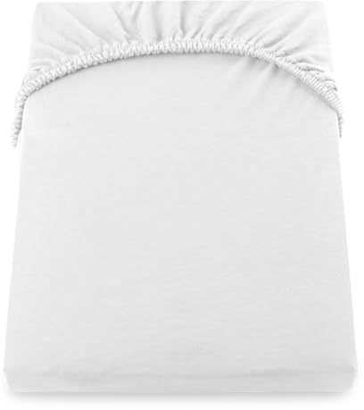 Lenzuolo con angoli elasticizzati in jersey, 100% cotone, per letto a molle (90 x 200 – 100 x 200 cm, bianco)