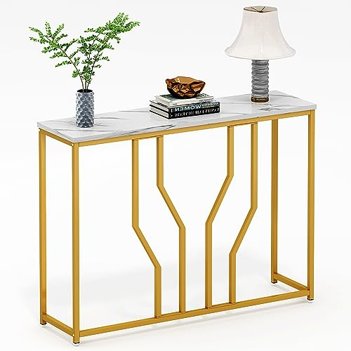 soges Konsolentisch, 110 cm, Couchtisch, Wohnzimmermöbel, Couchtisch, Eingangsmöbel für Wohnzimmer, Flur, Eingang, Weiß