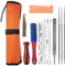 Juego de 11 Piezas Afilador Cadena Motosierra, Acero de Afilador Motosierra, Afilador de Cadena Motosierra para Cualquier Motosierra, Afilador de Cadenas de Motosierra