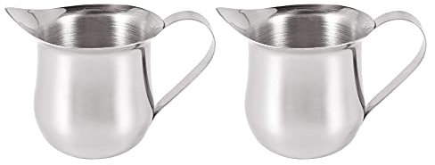 Bumdenuu 2Pack 3Oz en Acero Inoxidable Creamer Espresso Shot Espuma Pitcher Cup Leche Art Espresso Measure Cup