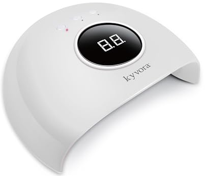 KYVORA - Lampada UV/LED 36 W per asciugatura delle unghie, smalto semipermanente e gel, display digitale del timer, qualità professionale, colore: bianco