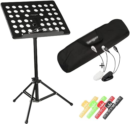 Soporte for partituras de doble uso, soporte for libros de escritorio con bolsa de transporte portátil, Clip for partituras de lámpara, soporte for tableta y libro bíblico