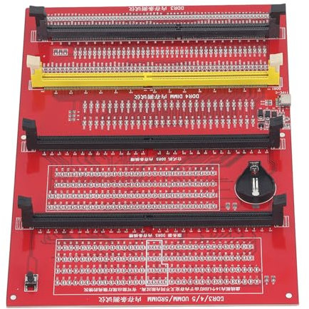 Tester di Memoria RAM, Scheda di Test DDR3 DDR4 DDR5UDMM DDR5RDIMM 4 in 1, Scheda di Test per Computer Desktop con Luci a LED, per la Riparazione di Computer con Memoria