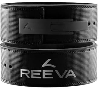 Reeva - Gewichthebergürtel – Karbonleder mit Edelstahlschnalle – Lifting belt – 13 mm -XL