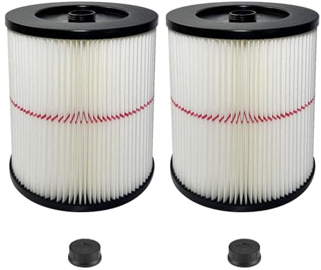 2 Pack 17816 Filter for Craftsman Shop Vac Wet/Dry 5 6 8 12 16 32 Gallon,9-17816 Red Stripe Vacuum Replacement Filters