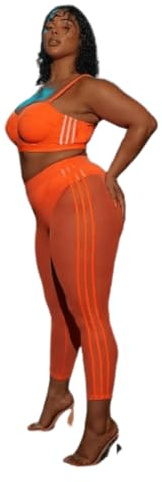 Ivy Park Sheer Swim Legging Solar Orange Women's 4X
