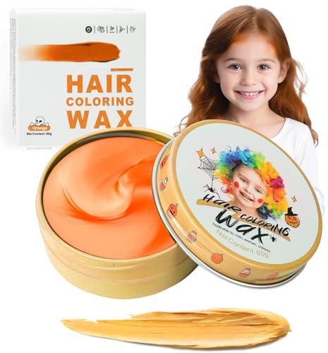 Colore per capelli temporaneo arancione per bambini, tinta istantanea per capelli colorante, pomata per capelli per donne e uomini, crema colorante per acconciature a colori per ragazze, cera per
