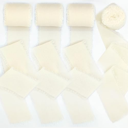 FLEXNOVA Nastro in chiffon, 20 m x 40 mm, colore crema, beige, larghezza nastro di raso per matrimonio, nastro decorativo in seta, per battesimo, compleanno, confezioni regalo, festival