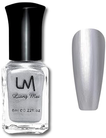 6ML Metall Nagellack Spiegel-Effekt - Silber Mirror Nagellack Lack Chrom Nail Polish - Spiegeleffekt Hochglanzgel Maniküre Nagellack- Glänzende Chrom Nagellack für Nail Art - Ohne UV Lampe (Silver)