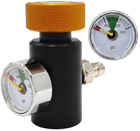 Adaptateur CO2 pour paintball, manomètre 3000 psi, adaptateur de remplissage à connexion rapide avec filetage G1/2-14 pour la plongée et la lutte contre les incendies