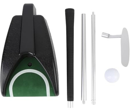 Tragbares Putter-Set, TPE-Legierung, Rechtshändiger Putter, Automatischer Ballrücklauf-Putting-Cup, PU-Ledertasche für das Üben Im Innen- und Außenbereich