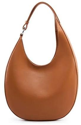 ZBDZSW Sacs fourre-Tout en Cuir véritable Sac à bandoulière de Luxe pour Femme Sac à Main en Cuir de Vache de qualité Grande capacité Demi-Lune 2516-Brown