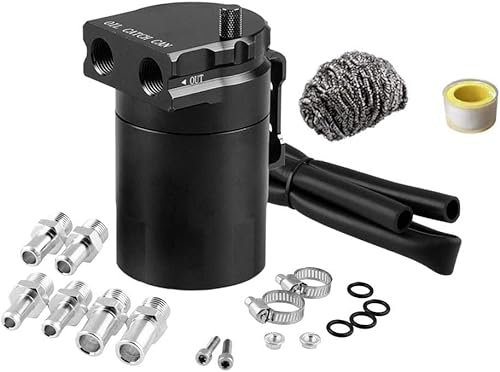 0.3L Aluminum Universal Oil Catch Can Kit Reservoir Tank Engine Polish Baffled