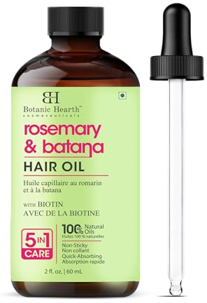 Botanic Hearth Rosemary & Batana 2 Fl Oz (60 ml) | Hair Growth Oil for Thicker Hair, Scalp Treatment for Hair Loss, Dry & Frizzy Hair Repair, Deep Nourishing Oil for All Hair Types