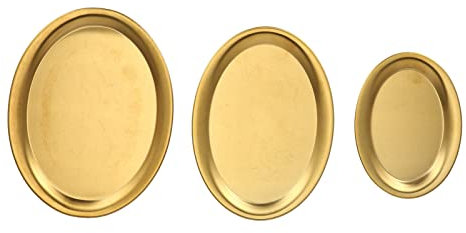 Yomiyuyr Schmuckschale, 3pcs Edelstahl -Dessertschale, elegantes Spiegelpoliertes Snack, Schmuckausstellungen und Lagerstabs für Küche, Esstisch und Badezimmer (Gold)