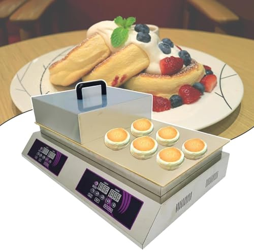 ZenSeFarin Pfannkuchen Soufflé Maker,Kommerzieller Antihaftbeschichteter Pfannkuchen Maker,0-260°C,Elektrischer Muffin Maker,Pfannkuchen Maschine Zum Zubereiten,für Küchenres,Doublehead-220V