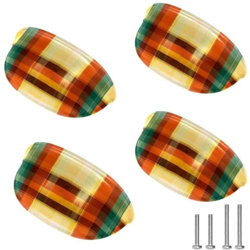 RODAILYCAY 4 maniglie per armadietti da cucina con motivo a scacchi, per cassetto, cassetto, armadietto, cassetto, cassettiera, con viti, tiranti per porte dell'armadio