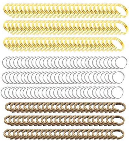 HUAZIZ 1200 Stück 10 mm Schlüsselringe Schlüsselanhänger mit Doppelschlaufen, Verbindungsstücke für Schmuck, Armbänder, kleine Metallringe, Ohrringe, Basteln
