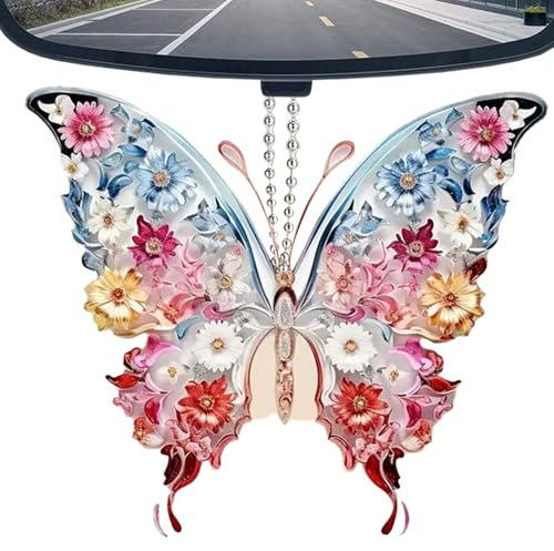 Ornements de Papillon pour Arbre, Papillon cristallin - Mur des décorations de Papillon - Décoration de fenêtres de Fabricant d'arc-en-aux Paillettes pour Les Sacs à Dos, poignées de Porte, Arbres de