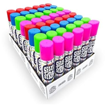 The Original Silly String! Silly String 48 pack, Assorted Colors, 3 oz Large Can – The Only Real Party in a Can! Be Silly! Shoots over 15ft!