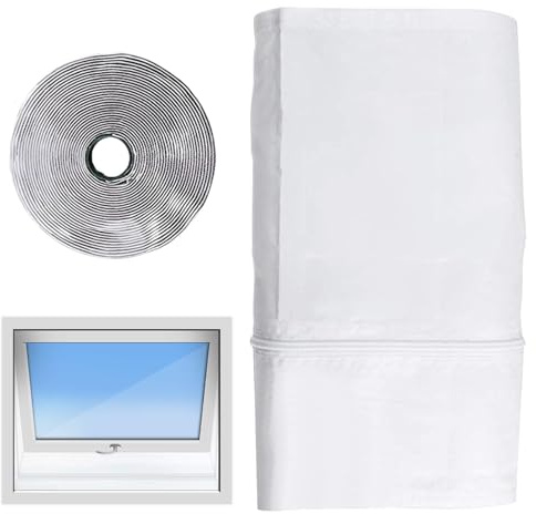 GjnjfdF Kit De Ventilación De Ventana Para Aire Acondicionado Portátil,Kit De Sellado Con Cremallera - Accesorios de Parada Intercambio de Aire Acondicionado para Apartamento Hogar Salón Oficina