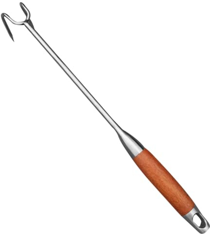 INOOMP Gancho para Carne de Barbacoa de Acero Inoxidable Resistente y Ligero Utensilio Multifunción para Asar Voltear y Agarrar Alimentos Cocina y Camping