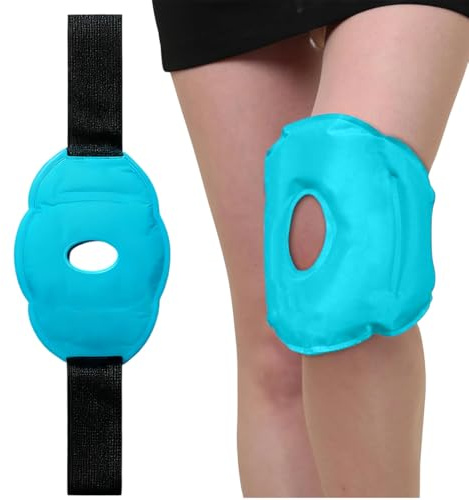 YUVKIN Poche de Glace Réutilisable en Gel pour Genou, Poche de Froid pour Cryothérapie, Attelle Genou pour Soulager Douleur et Inflammation, Compresses Chaudes ou Froides