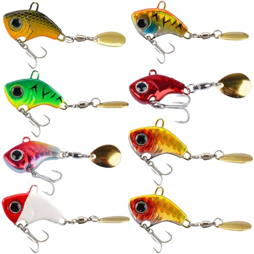 8 Stück Spinner Angeln Spinnerbait Jig Spinner Barsch Köder Angelköder Set | Jigspinner Angelköder Barsch Angel Köder Kunstköder Angeln Barschköder Angelzubehör Lieblingsköder Geschenke Angler