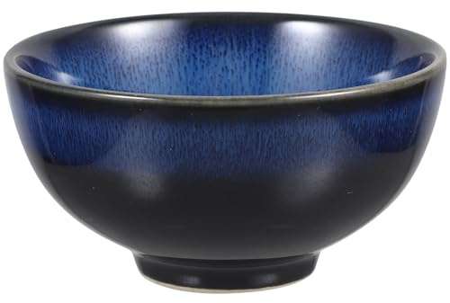Sewroro Japanische Keramikschüssel Blau Reisschale Suppenschüssel Haushaltsgeschirr zum Verzehr und Servieren