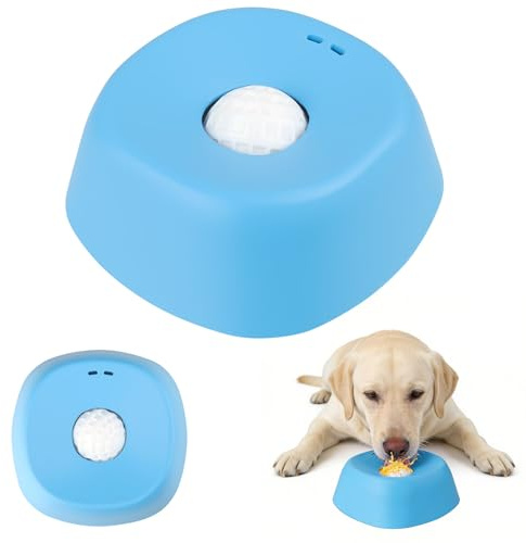 Dfydghb Schleckball Hunde, Beißfester Gummi Lick Bowl für Hunde Hundelickspielzeug, Nonrutsch Leckball Hund, Lick Sphere Integrierter Drehkugel für Große, Mittlere, Kleine Rassen (Blau)