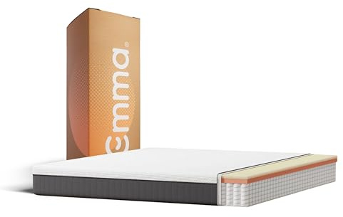 Emma Original Lite Mattress, Small Double (120×190 cm), 22 cm, Memory Foam & Pocket Springs, Medium Firm Comfort & Support, Moisture-Regulating Cover, Rolled Delivery