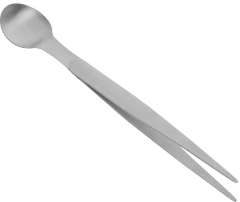 YARNOW Kleiner Probierlöffel Edelstahl mit Essstäbchen und Pinzette 20,5cm Kompakt für Hotel und Restaurantküche Rostfrei und Tragbar