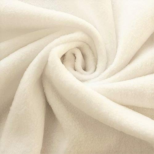 STOFFKONTOR Polar Fleece Stoff Meterware, Fleecestoff zum Nähen mit Antipilling Eigenschaften - Creme-Weiss