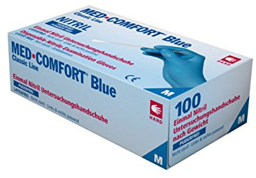 1000 blaue Nitrilhandschuhe Blue Comfort, puderfrei, Einweghandschuhe, Einmalhandschuhe, OP-Handschuhe, Medium
