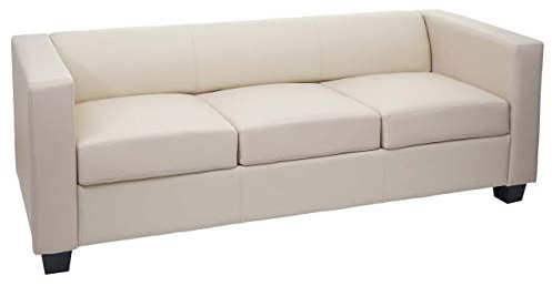 Mendler 3er Sofa Couch Loungesofa Lille - Leder, Creme