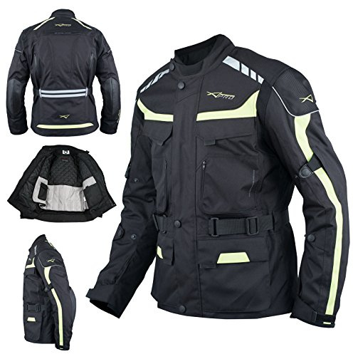 A-Pro Motorradjacke Roller Textil Thermoweste Wasserdichte Touring Fluo XL