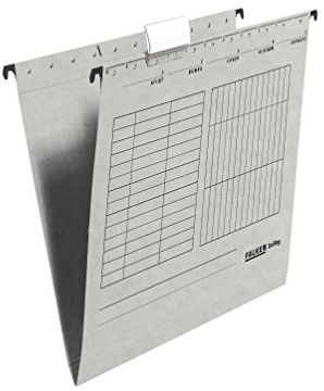 Original Falken 25er Pack Hängemappe UniReg. Made in Germany. Aus Recycling-Karton für DIN A4 seitlich offen grau Blauer Engel ideal für die lose Blatt-Ablage im Büro und der Behörde