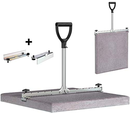 LANGFIT® Plattenheber 30 bis 62cm SET - Rückenfreundlich durch extra langen Griff - Made in Germany - MS-PH2062L-H2 (Plus extra Fliesen-Haltebacken für schmale Fugen*)
