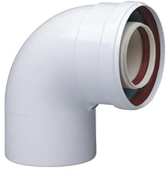 Curva coassiale 90° ø60/100 scarico fumi caldaia a condensazione Baxi