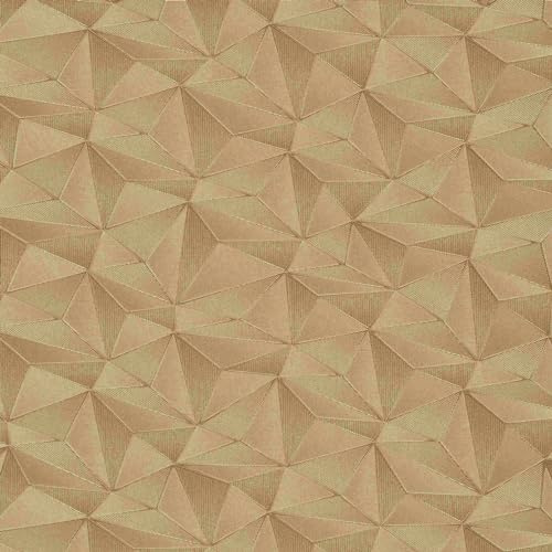 BRICOFLOR Goldene Tapete geometrisch | Moderne Vliestapete mit Dreieck Design in Gold | Vlies Mustertapete mit Metallic Effekt für Schlafzimmer und Esszimmer