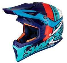 SWAPS Erwachsene Crosshelm Blur S818 Motorradhelm – Rot/Blau glänzend – Größe XL