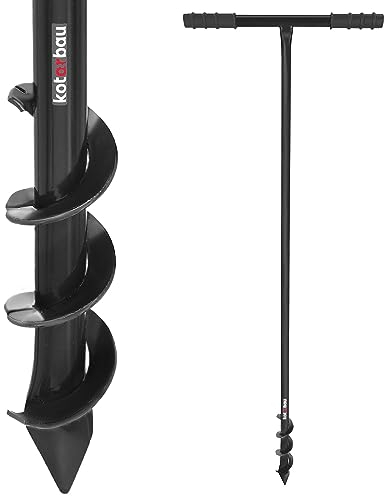 KOTARBAU® Handbohrer ⌀ 50 mm Gartenbohrer mit Kunststoff Griff Spiralbohrer Erdlochbohrer Lochbohrer Blumenzwiebelbohrer Pflanzgefäße Manueller Bohrer Handwerkzeug Garten Erdbohrer aus Metall 115 cm