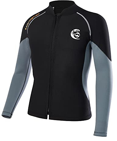 Veste de plongée pour homme et femme, en néoprène de 2 mm avec fermeture éclair sur le devant, manches longues, pour le surf, la natation, la plongée, pour le surf (M, pour homme)