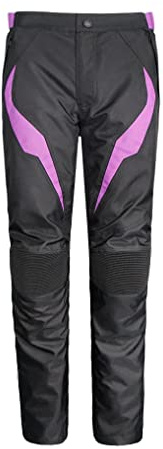 Msport Chaqueta de Moto Impermeable para Mujer, Chaqueta 4 Estaciones con Forro Térmico Extraíble, Transpirable y con Protecciones CE - Pantalones Violeta 3XL